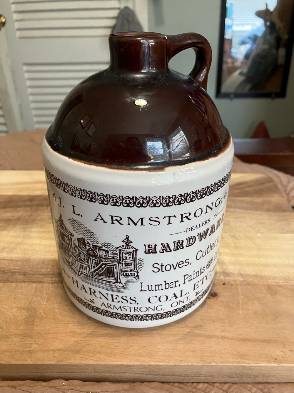 JL Armstrong Stoneware Advertising Jug Reproduction